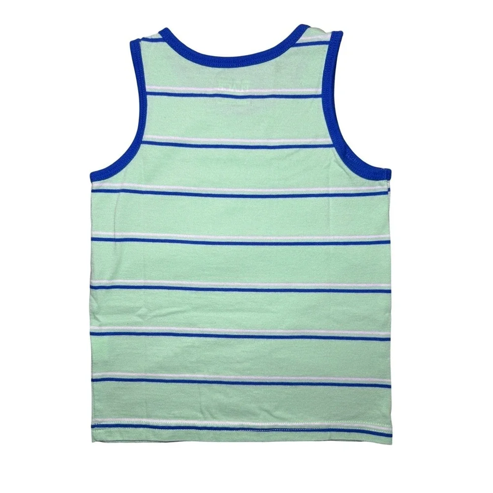 The Children's Place 2 Pack Tank Top Boys Size 3T Shark & Striped Blue Green